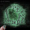 Custom-Floral-Ball-Baseball-Mom-Metal-Wall-Art-LED-Light-5