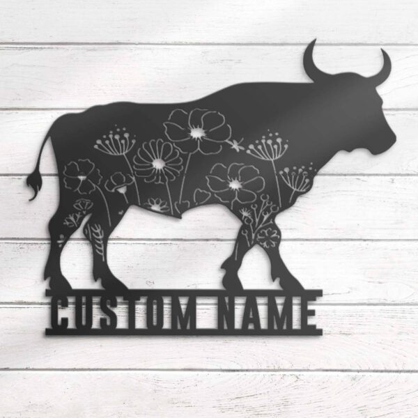 Custom-Floral-Dairy-Cow-Farmhouse-Metal-Wall-Art-LED-Light-7