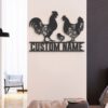 Custom-Floral-Family-Chicken-Farm-Metal-Wall-Art-LED-Light-4