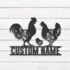 Custom-Floral-Family-Chicken-Farm-Metal-Wall-Art-LED-Light-5