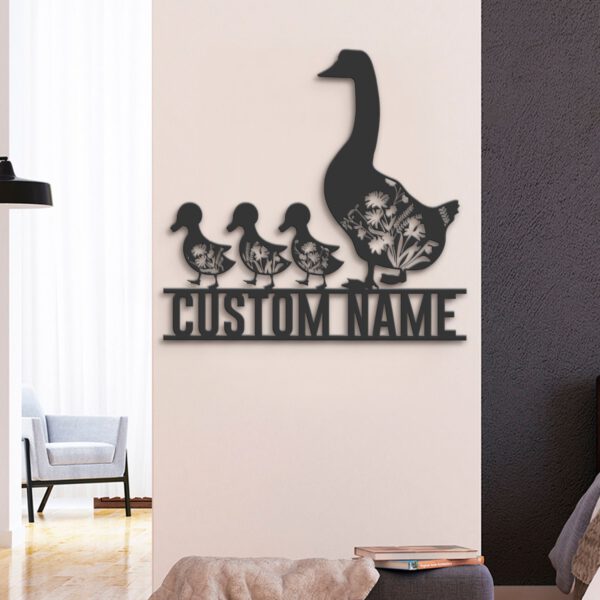 Custom-Floral-Family-Duck-Farmhouse-Metal-Wall-Art-LED-Light-7