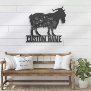 Custom-Floral-Goat-Farmhouse-Metal-Wall-Art-LED-Light-3