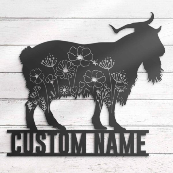 Custom-Floral-Goat-Farmhouse-Metal-Wall-Art-LED-Light-7