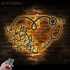 Custom-Floral-Heart-Stethoscope-Nursing-Metal-Wall-Art-LED-Light_1