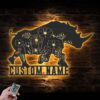 Custom-Floral-Rhino-Metal-Wall-Art-LED-Light