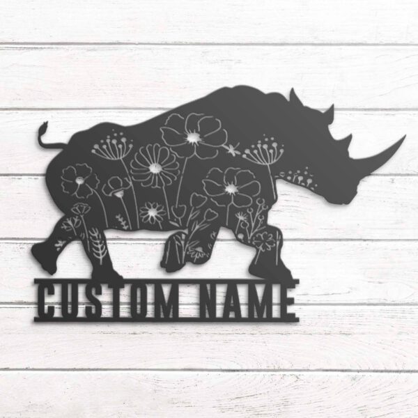 Custom-Floral-Rhino-Metal-Wall-Art-LED-Light-4