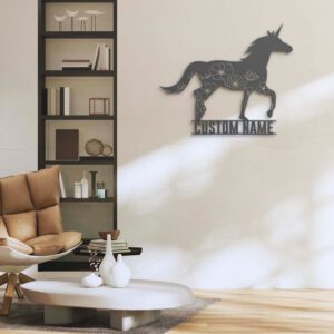 Custom-Floral-Unicorn-Metal-Wall-Art-LED-Light-2