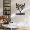 Custom-Flower-Cow-Skull-Farmhouse-Metal-Wall-Art-LED-Light-6