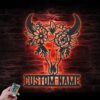 Custom-Flower-Cow-Skull-Farmhouse-Metal-Wall-Art-LED-Light-8