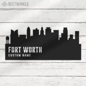 Custom-Fort-Worth-Skyline-Metal-Wall-Art-LED-Light-2