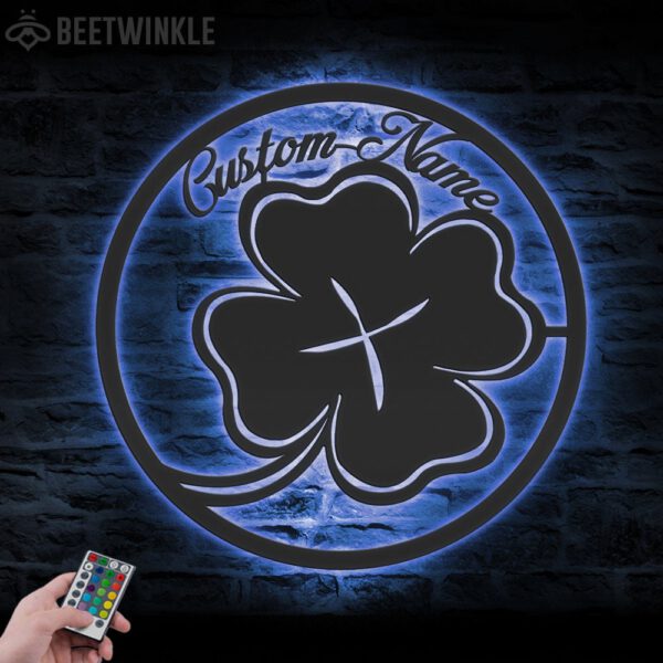 Custom-Four-Leaf-Clover-Metal-Wall-Art-LED-Light-10