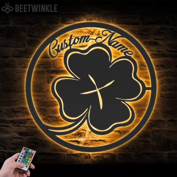 Custom-Four-Leaf-Clover-Metal-Wall-Art-LED-Light-9