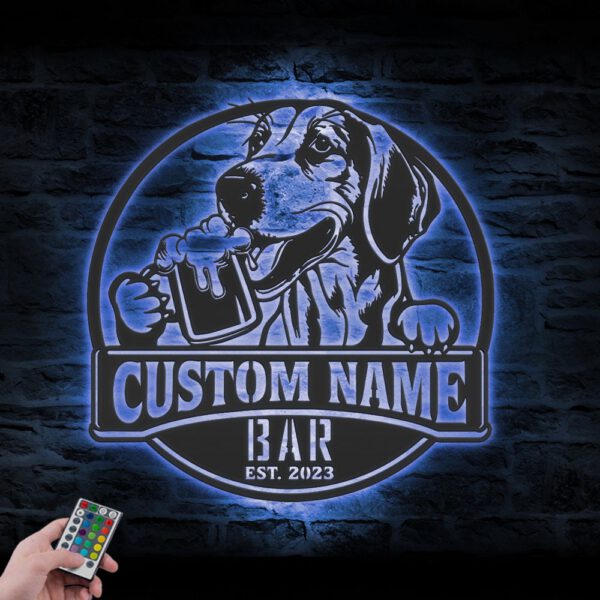 Custom-Foxhound-Thirsty-Beer-Pub-Metal-Wall-Art-LED-Light_5