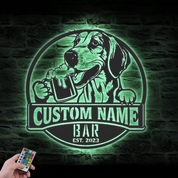 Custom-Foxhound-Thirsty-Beer-Pub-Metal-Wall-Art-LED-Light_6