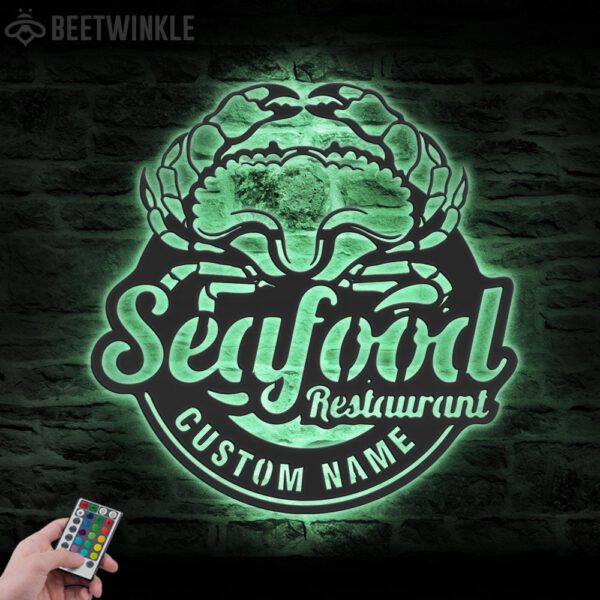 Custom-Fresh-Seafood-Crab-Shack-Metal-Wall-Art-LED-Light