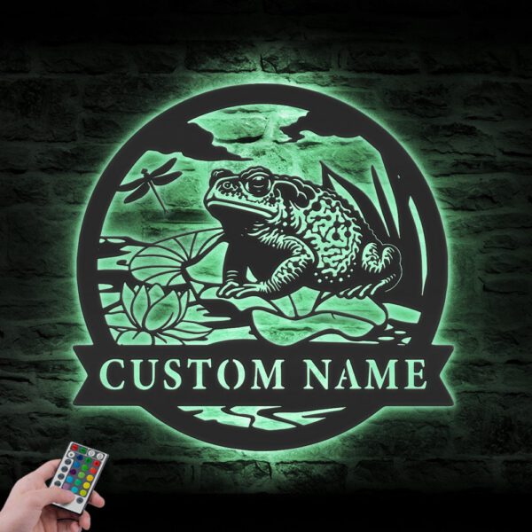 Custom-Frog-Metal-Wall-Art-LED-Light-6