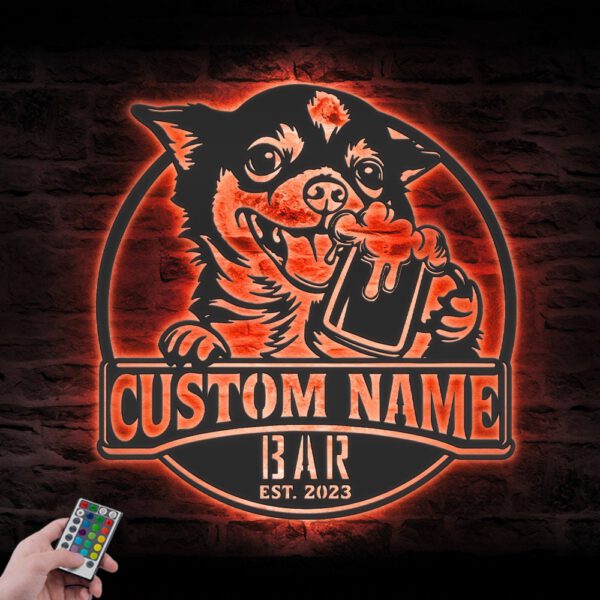 Custom-Funny-Chihuahua-Thirsty-Beer-Pub-Metal-Wall-Art-LED-Light_3