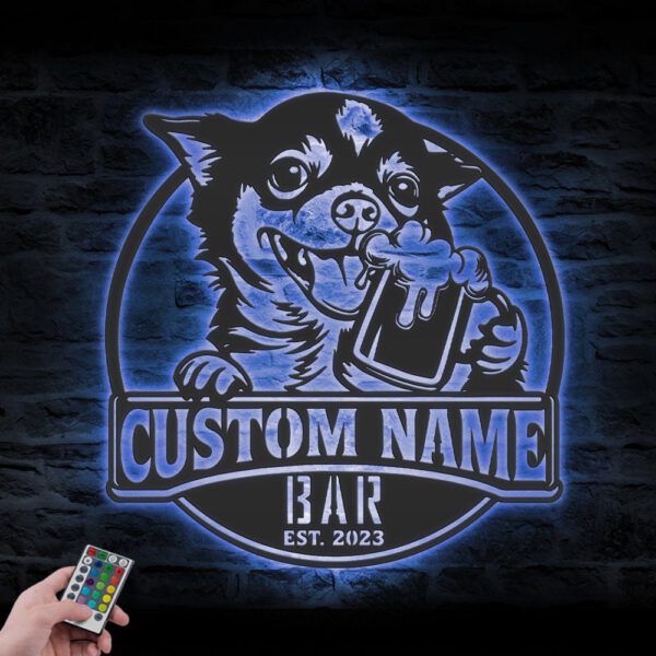 Custom-Funny-Chihuahua-Thirsty-Beer-Pub-Metal-Wall-Art-LED-Light_5