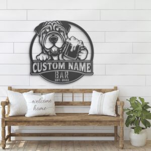 Custom-Funny-Chinese-Shar-Pei-Thirsty-Beer-Pub-Metal-Wall-Art-LED-Light_2