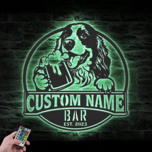 Custom-Funny-Cocker-Spaniel-Thirsty-Beer-Pub-Metal-Wall-Art-LED-Light_2