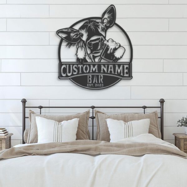 Custom-Funny-Cow-Beer-Pub-Metal-Wall-Art-LED-Light-2