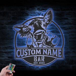 Custom-Funny-Cow-Beer-Pub-Metal-Wall-Art-LED-Light-3