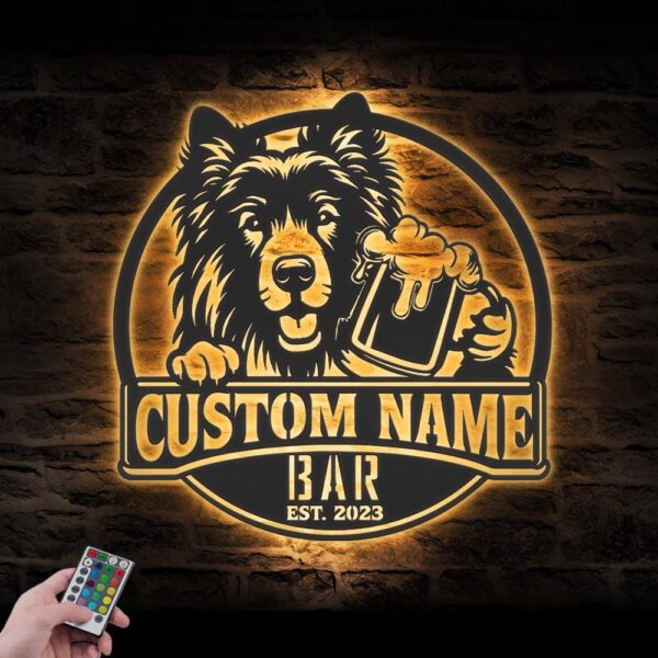 Custom-Funny-Croatian-Sheepdog-Thirsty-Beer-Pub-Metal-Wall-Art-LED-Light_4