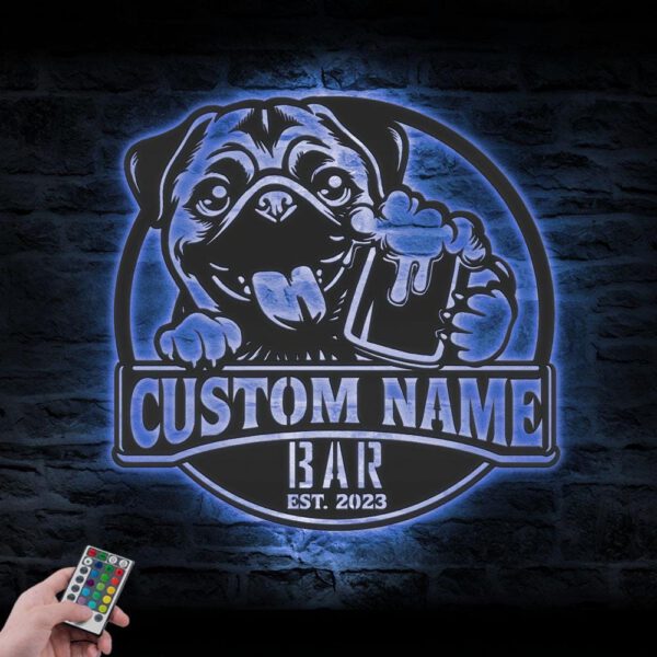 Custom-Funny-Fawn-Pug-Thirsty-Beer-Pub-Metal-Wall-Art-LED-Light_8