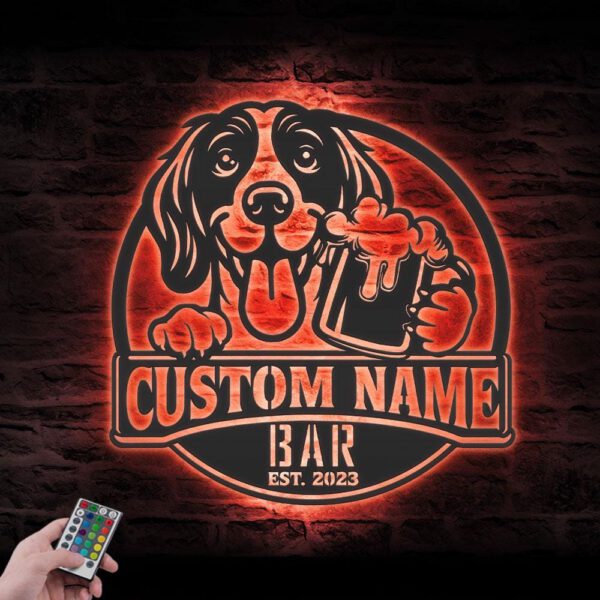 Custom-Funny-Field-Spaniel-Thirsty-Beer-Pub-Metal-Wall-Art-LED-Light_1