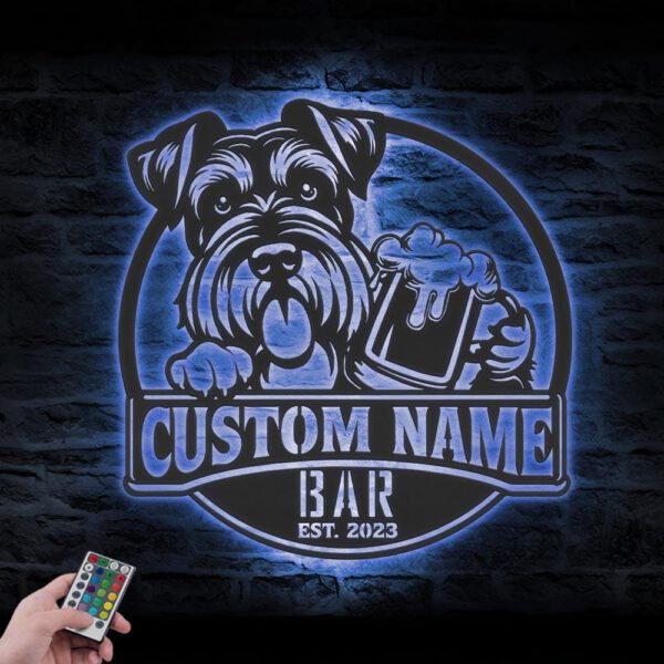 Custom-Funny-Giant-Schnauzer-Thirsty-Beer-Pub-Metal-Wall-Art-LED-Light_1