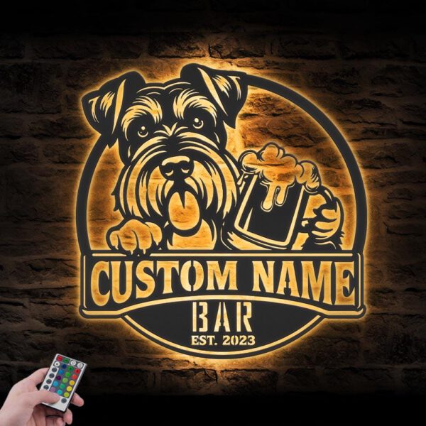 Custom-Funny-Giant-Schnauzer-Thirsty-Beer-Pub-Metal-Wall-Art-LED-Light_3