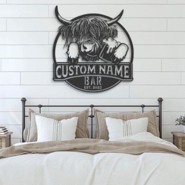 Custom-Funny-Highland-Cow-Thirsty-Beer-Pub-Metal-Wall-Art-LED-Light-6-1