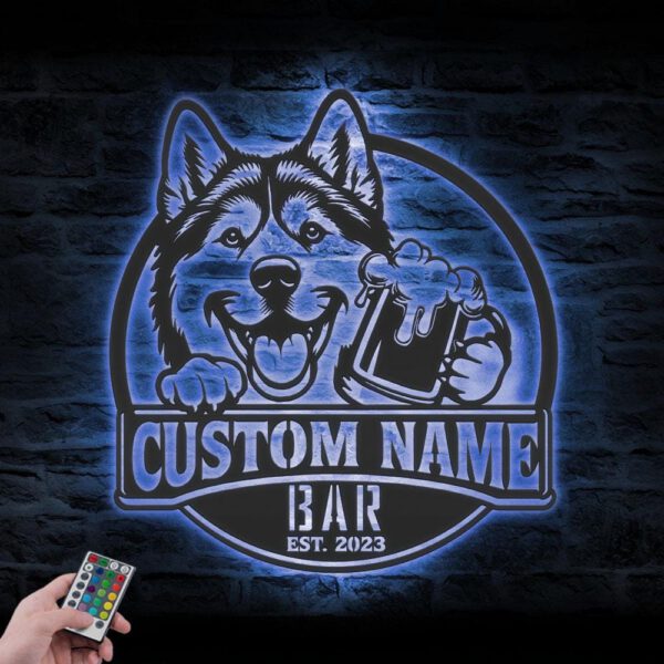 Custom-Funny-Huskador-Thirsty-Beer-Pub-Metal-Wall-Art-LED-Light_5