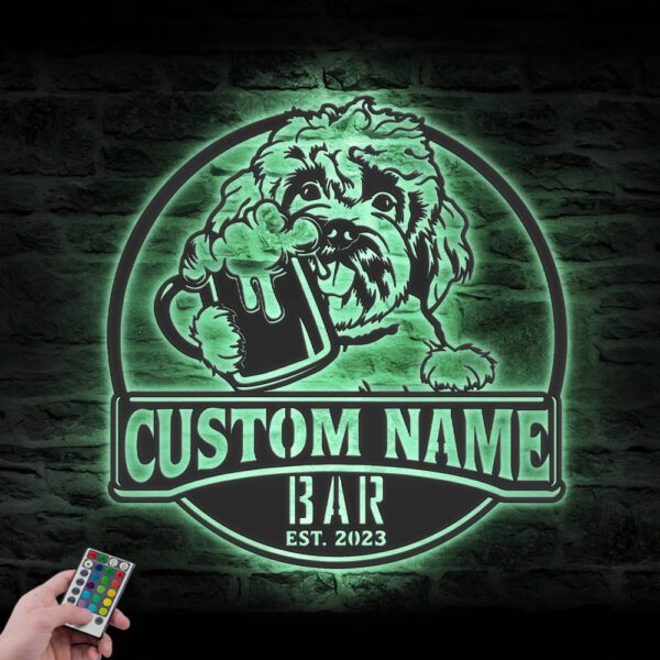 Custom-Funny-Maltese-Thirsty-Beer-Pub-Metal-Wall-Art-LED-Light_4