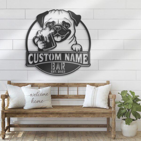 Custom-Funny-Pug-Beer-Pub-Metal-Wall-Art-LED-Light_3