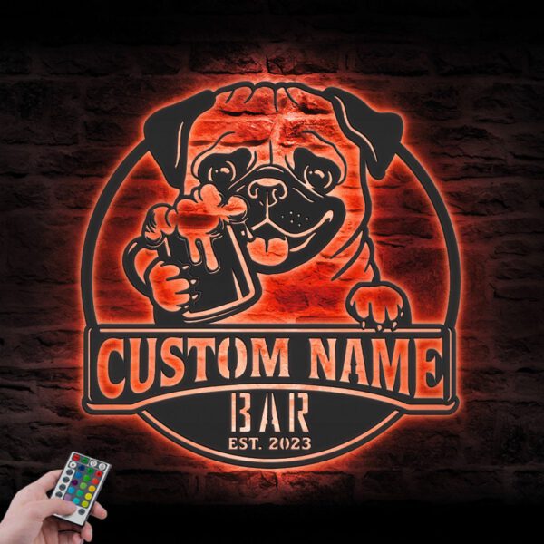 Custom-Funny-Pug-Beer-Pub-Metal-Wall-Art-LED-Light_8