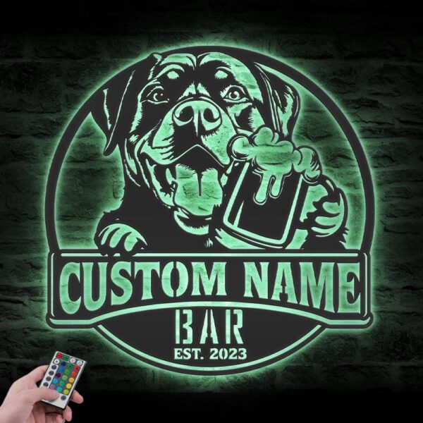 Custom-Funny-Rottweiler-Thirsty-Beer-Pub-Metal-Wall-Art-LED-Light_1