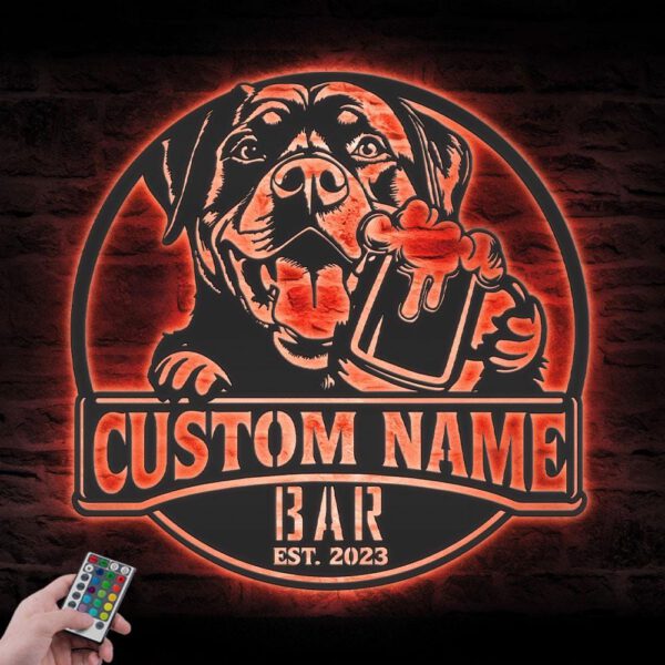 Custom-Funny-Rottweiler-Thirsty-Beer-Pub-Metal-Wall-Art-LED-Light_2