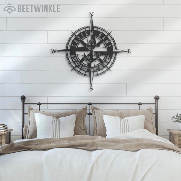 Custom-GPS-Anchor-Compass-Metal-Wall-Art-LED-Light-4