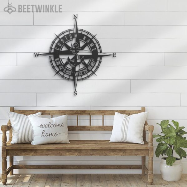 Custom-GPS-Anchor-Compass-Metal-Wall-Art-LED-Light-8