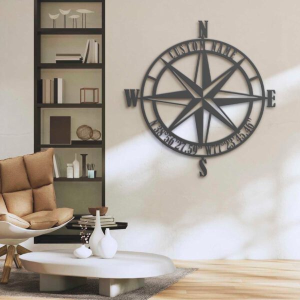 Custom-GPS-Nautical-Compass-Rose-Metal-Wall-Art-LED-Light-14