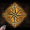 Custom-GPS-Nautical-Compass-Rose-Metal-Wall-Art-LED-Light-4