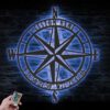 Custom-GPS-Nautical-Compass-Rose-Metal-Wall-Art-LED-Light-5