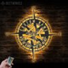 Custom-GPS-Sicilian-Trinacria-Compass-Metal-Wall-Art-LED-Light-4