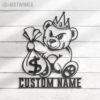 Custom-Gangster-Teddy-Bear-Crown-Metal-Wall-Art-LED-Light-8