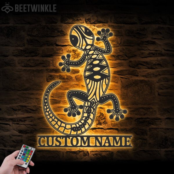 Custom-Gecko-Metal-Wall-Art-LED-Light-1