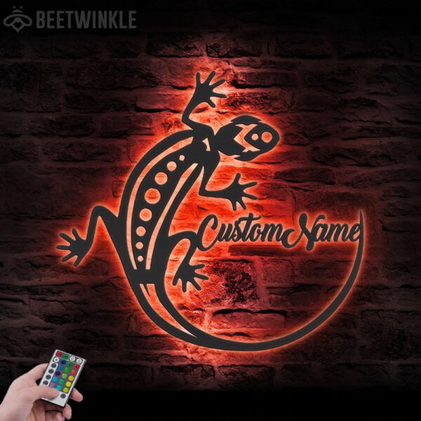 Custom-Gecko-Metal-Wall-Art-LED-Light-6