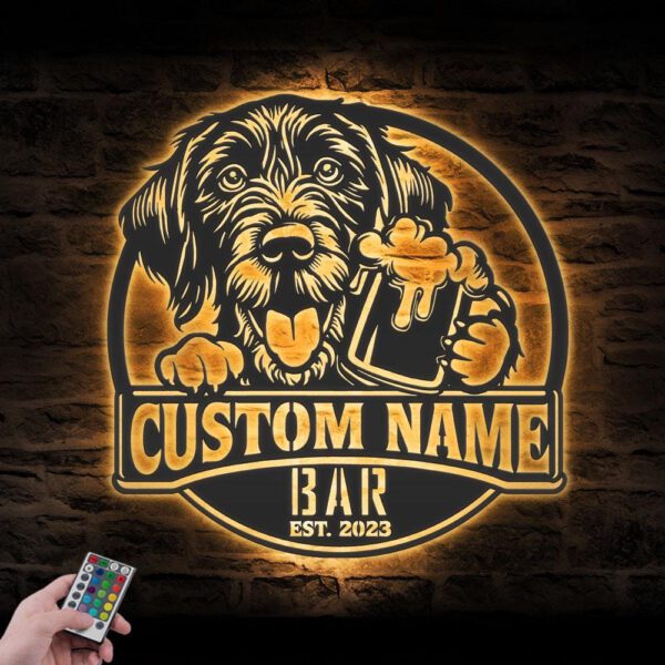 Custom-German-Wirehaired-Pointer-Thirsty-Beer-Pub-Metal-Wall-Art-LED-Light_2