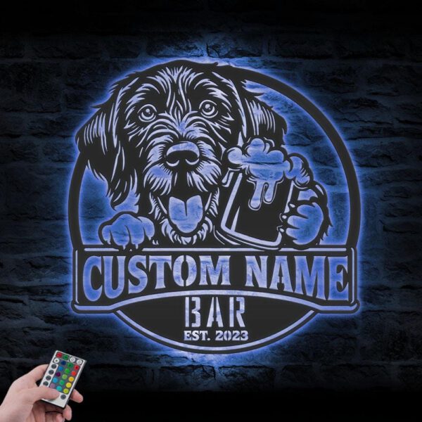 Custom-German-Wirehaired-Pointer-Thirsty-Beer-Pub-Metal-Wall-Art-LED-Light_3