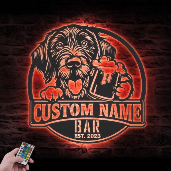 Custom-German-Wirehaired-Pointer-Thirsty-Beer-Pub-Metal-Wall-Art-LED-Light_8